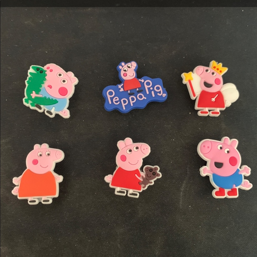 6 Peppa Pig Croc Charms Set